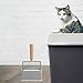 POPETPOP Cat Litter Scoop Holder: 2Pcs Universal Litter Scoop Holder Litter Shovel Storage Box Pet Litter Shovel Stands Cat Litter Scooper Stand, 15.5X8.5X6CM, Grey White