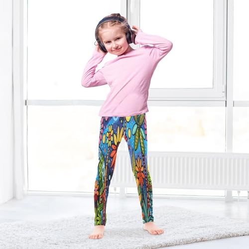 Toddler Girls Leggings Printed Yoga Pants Leggings Romero Brito's Paintings for Kids4