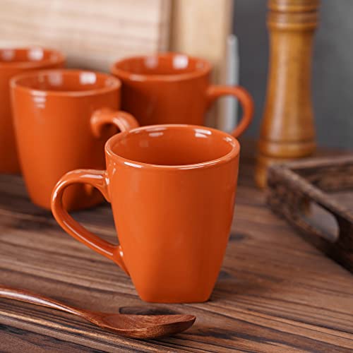 Boboym Coffee Mugs,Orange Coffee Mug Set Of 6, 12 Oz Ceramic Coffee Cups With Handle, Large Coffee Mugs For Coffee,Tea,Party #TOP4
