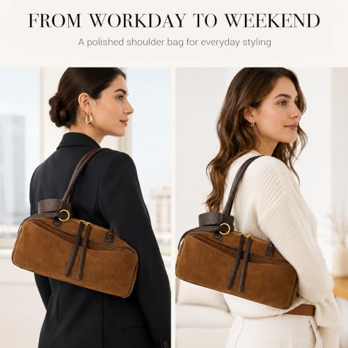Womens Suede Leather East West Bag