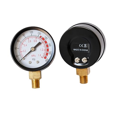 Manomètre NPT PSI SOLUSTRE lot de 3 jauges de pression boîtier métal - 5