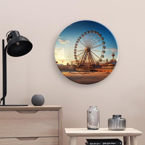 Plato decorativo Ferris Wheel de porcelana 10 pulgadas miniatura 5