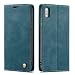 Produktbild QLTYPRI Hülle für iPhone X XS, Vintage Dünne Handyhülle mit Kartenfach Geld Slot Ständer PU Ledertasche TPU Bumper Wallet Case Flip Schutzhülle Kompatibel mit iPhone X XS - Blau