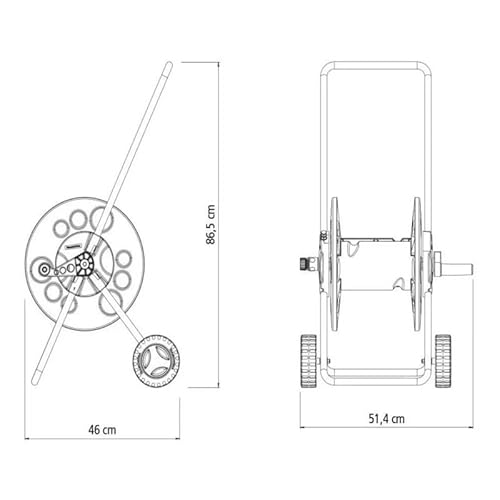 Mangueira de Quintal Ultra Resistente com Carrinho Enrolador 50M. - GrafenoFlex