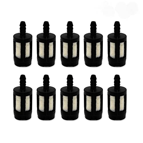 10 filtros de combustible para maquinaria de jardín de gasolina, motosierra, cortadora de cuerdas, compatible con línea de combustible de 1/8 pulgadas de diámetro interior