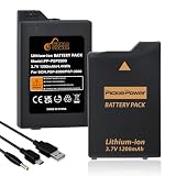 Pickle Power 2Pcs PSP 3000/2000 Battery with PSP Charger Cable for Sony PSP-2000, PSP-2001, PSP-3000, PSP-3001, PSP-3002, PSP-3004, PSP-S110 Console