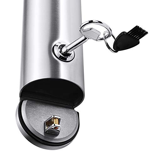 Men Creative Ashtrays 48Cm 1.8L Aluminum Alloy Outdoor Cylinder Wall Mounted Ashtray Cigarette Ash Bin Stainless Steel Lockable (Silver2, 488Cm) #TOP4
