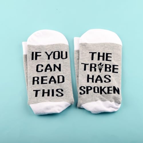 JXGZSO 2 Pairs Tv Show Inspired Gift Survivor Gift You Can Read This Tribe Spoken Socks Gift for fans3