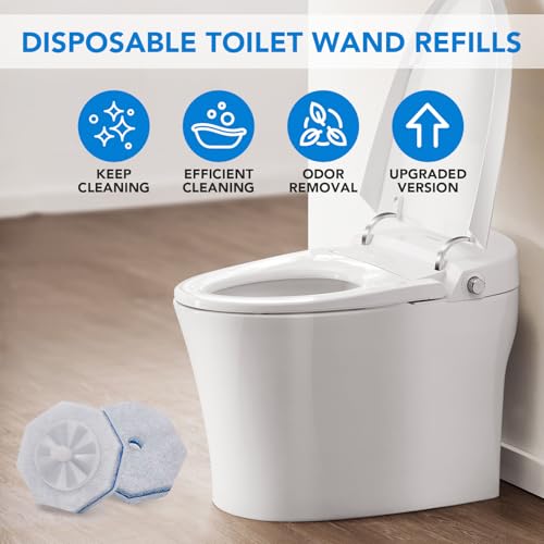 50 Count Toilet Wand Refills for Clorox, Upgrade Scrubbing Fiber Cotton Brush Heads Compatible with Clorox Toilet Wand for Bathroom Efficient Cleaning