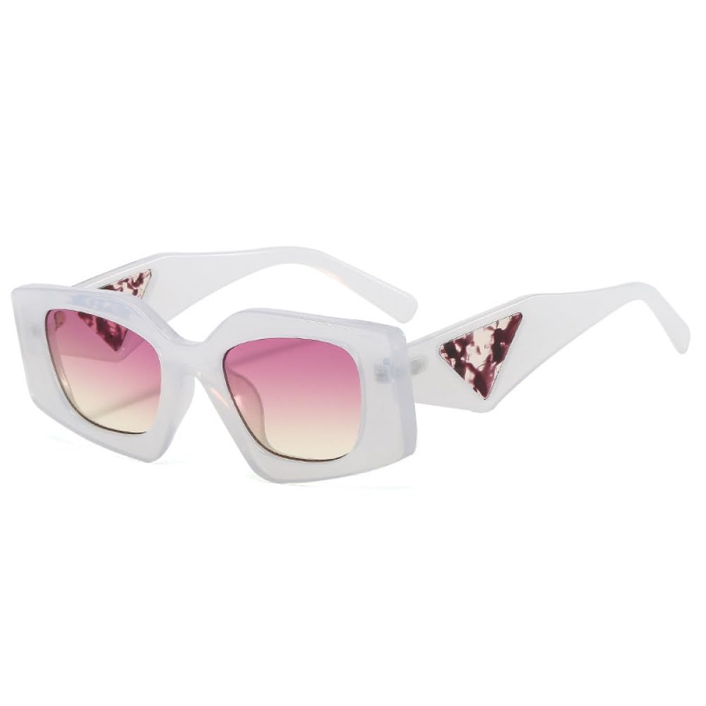 Occhiali da Sole poligonali alla Popolari da Donna Retro tonalità di Colore Gelatina uv400 Montatura per Occhiali Trasparente da Uomo