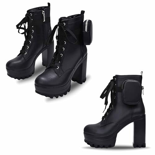 Cape Robbin Monik Round Toe Platform Block Heel Booties (Monik) - Main Image