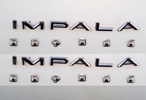 Image of 2Pc 1964 64 Impala Quarter Panel Emblems 3D Badge Letters Nameplate Replacement for Impala (Chrome)