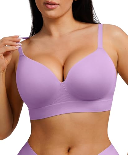 Image of FeelinGirl Wireless Supportive Bra for Women, Seamless Comfort Bralettes No Underwire Full Coverage Everyday Bras