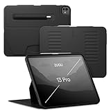 ZUGU CASE iPad Pro 13 Zoll Hülle (M4 / M5) 2024/2025 schlanke Schutzhülle 10 Winkel-Ständer magnetisch, Aufladen iPad Stiftes Auto Sleep/Wake Up [ Pro13 Schwarz ]