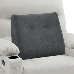 TANYOO Ergonomisches Rückenkissen für Sofa und Bett, Weiches Keilkissen mit Memory Schaum, Komfortables Lesekissen & Lendenstützkissen für Erwachsene, Backrest Pillow, Grau