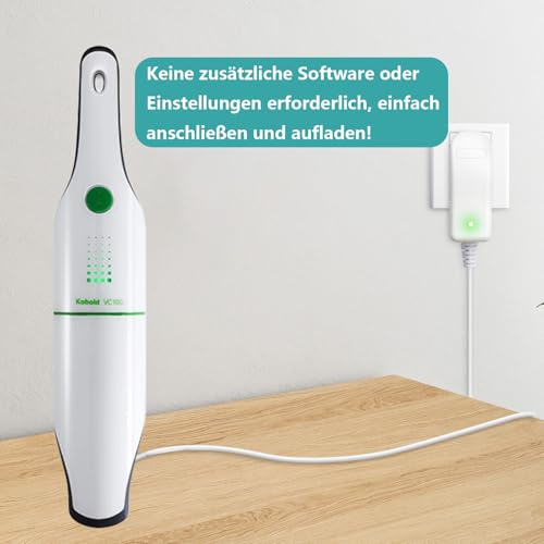 Ladegerät kompatibel mit Vorwerk Kobold VC100 Ersatz für KSAA1200050W1EU / 48513, Ladekabel für Staubsauger, Weiß