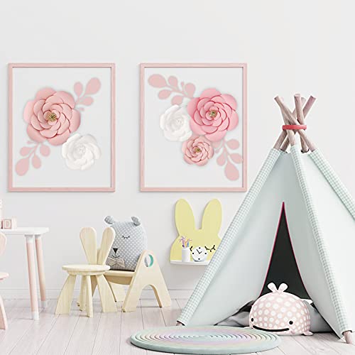 Gukasxi 3D Paper Flower Decorations For Wall, 3D Artificial Flower For Wedding Centerpiece Bridal Shower Birthday Party Backdrop Nursery Wall Decor (Pink Paper Flower) #TOP5