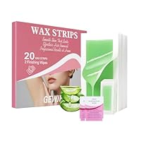 20PCS Wax Strips for Hair Removal, Waxing Kit for Women, Eyebrow Wax Strips & Facial Hair Removal, Sensitive Skin Friendly, Multi-Use on Face, Legs, Bikini Area, Long-Lasting Smoothness