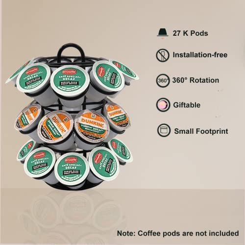 Winte Metal Black Coffee Capsule Storage Compatible With 27 K Cups For Home K Cup Holder Kitchen Organizer Stand #TOP2