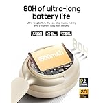 Picun NC60 Hybrid Active Noise Cancelling Headphones, Foldable Wireless Over Ear Bluetooth 5.4 Headphones, 80H Playtime, Transparency Mode, Stereo Bass, Custom EQ via App for Travel Home Khaki White - Image 3