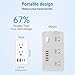 2000W 220V to 110V Voltage Converter US to Europe for Hair Dryer, International Universal Travel Adapter with Type C A G I, Converter for European Travel with 2 USB Port 2 USB (White)