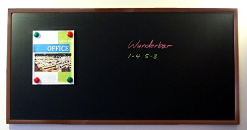 48  x 24  Framed Magnetic Black Board Chalk Board (Dark Brown Veneer Wood Frame)