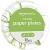 Amazon Basics Everyday Disposable Paper Plates, 10 Inch, Microwave-Safe, Cut Resistant, Soak-Proof, 50 Count