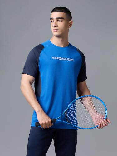 Image of TECHNOSPORT Men's Slim Fit Half Sleeve Crew Neck T-Shirt, TECHNOCOOL+ Quick Dry Moisture Wicking Stretchable Sports Gym and Casual Wear