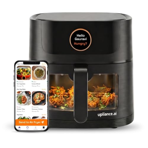 Image of Upliance Smart Air Fryer 6L | Powered by UpAI | Photo to Air Fry | Send Settings from Phone | Reels to Air Fry | AMOLED Touchscreen Dial | 2 Year Warranty
