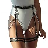 Leder-Gürtel und -Beingeschirr, Sexy, Körper-Geschirr, Leder-Strumpfband, Oberschenkel-Schmuck, für Damen, Einheitsgröße