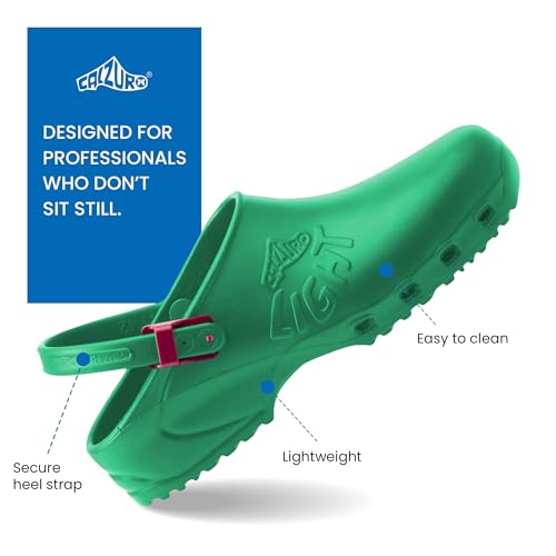 Image of CALZURO Lights Clogs - Italian Made Lightweight Work Shoes for Professionals - EVA Non Slip Clogs for Kitchen, Hospital, Garden, Restaurant - Machine Washable Side Ventilation - Men & Women