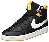 Retro-Basketball-Design Nike Court Borough Mid 2 Boot (GS) Sneaker, Black/White-Dark Sulfur-Light Arctic Pink, 39 EU
