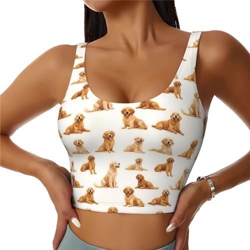 Sports Bras for Women High Support - Cool Golden Retriever