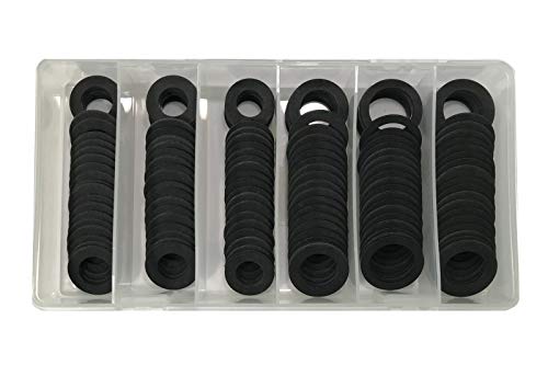 Sherco-Auto 120 Piece Black Fiber Oil Drain Plug Gasket 12MM to 20MM Assortment Kit