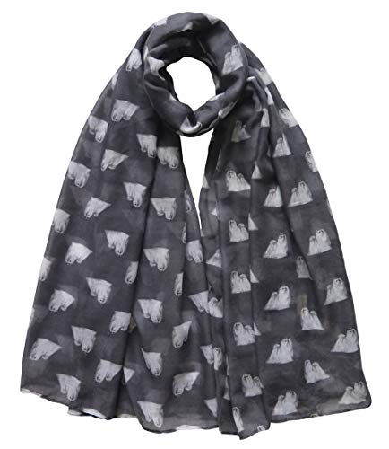 Lina & Lily Maltese Dog Print Women's Scarf Shawl Wrap Lightweight2
