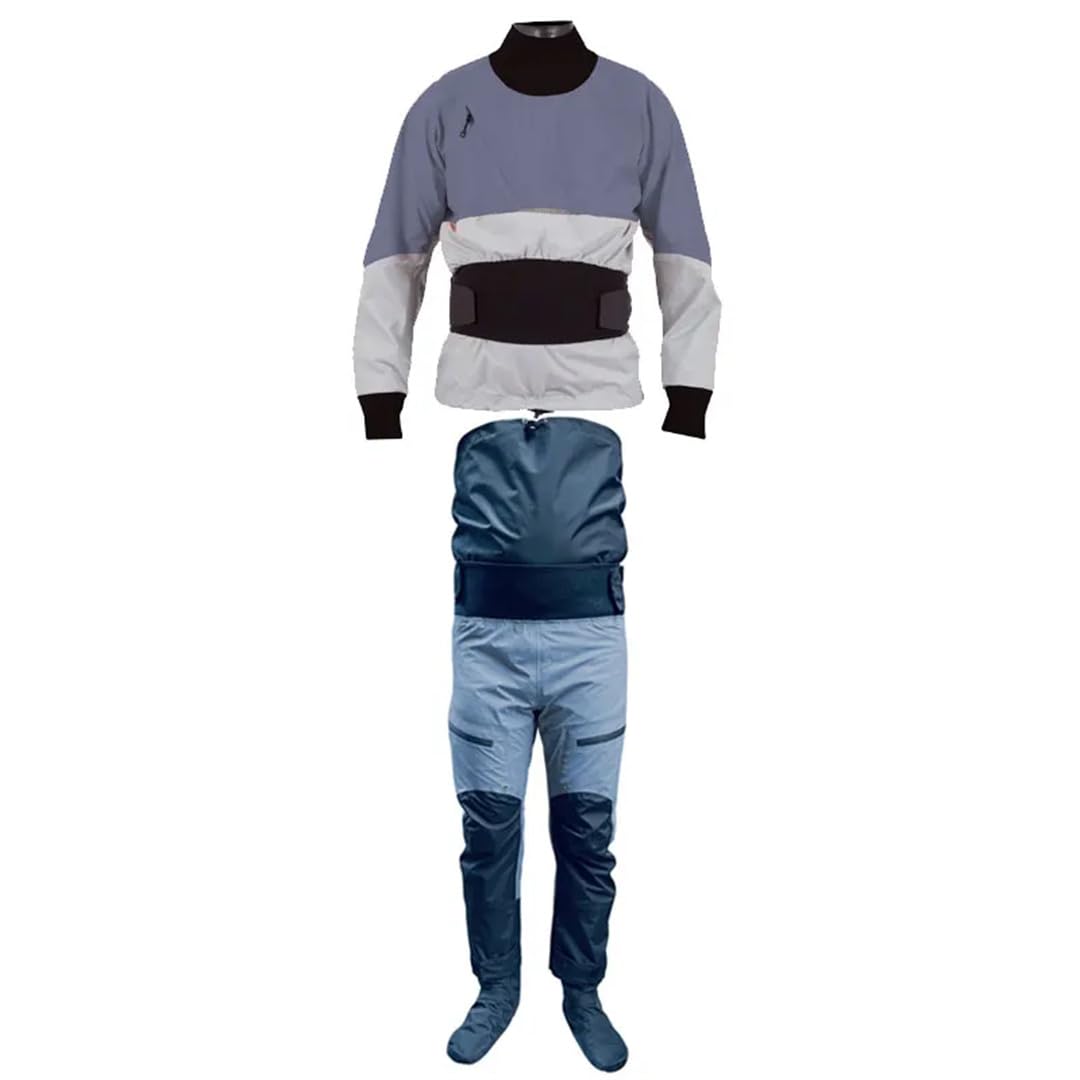 Hcclijo Conjunto De Traje Seco para Kayak para Hombre Y Mujer Chaqueta Impermeable para Remar Pantalones para Vadear Pantalones Canotaje Rafting Navegación Piragüismo Pesca