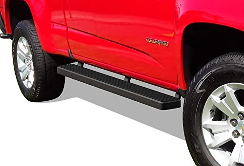 APS 5in Black Stainless Steel Running Boards Compatible with Chevy Colorado GMC Canyon Crew Cab 15-25