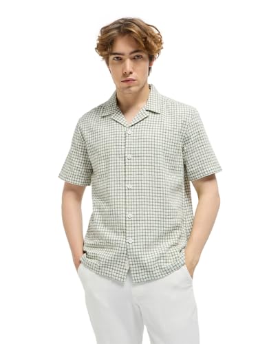 Image of The Bear House Cotton Checked Regular Fit Casual Shirt