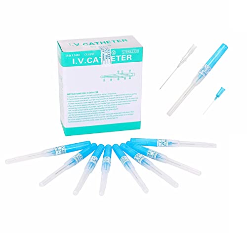 KingWei Piercing Needles,50PCS 22G IV Catheter Needles 22 Gauge Disposable Stainless Steel Hollow Body Piercing Needles for Ear Nose Belly Navel Nipple Piercing(22G)