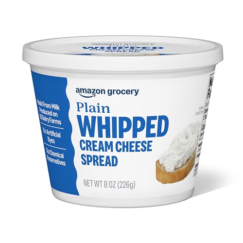 Amazon Grocery, Plain Whipped Cream Cheese Spread, 8 Oz (Previously Amazon Fresh, Packaging May Vary)