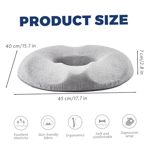 Coussin en mousse à mémoire de forme épais et antidérapant avec trou central - 3