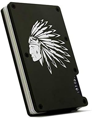 Aluminum Slim Wallet Front Pocket Wallet Minimalist Wallet RFID Blocking With Money Clip ARMY GREEN With Pattern