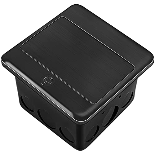 Vagueior Pop-Up Floor Box Kit, 20A Tamper-Weather Resistant Receptacle Gfci Outlet, Corrosive Resistant Hardware, Black Etl Certification #TOP1