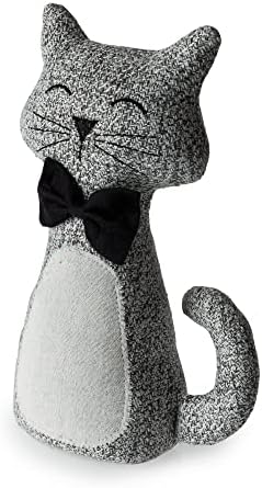 Blue Canyon Cleo Cat Door Stop| Sand Stuffed Door Stopper| Heavy Door Stopper Animals| 1kg| Polyester Fabric Door Stopper for Bedroom, Kids Room, Outdoor| Elegant Home Décor, Kids Toy|(Grey)