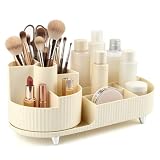 BOPEUY Organizador de Maquillaje Giratorio 360°, Baño - Beige