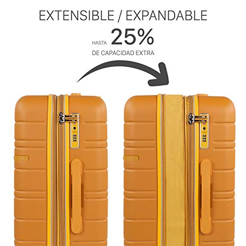 JASLEN - Grote reiskoffer 4 wielen Trolley uitschuifbare onbuigzame ABS. Hard licht en prettig comfortabel oefenen. Hoogwaardig merk en stijl. TSA-slot. Lange reizen 171270, Color Mosterd - Image 8