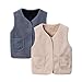 Kids Fleece Vest,2PC Toddler Boys Girls Fleece Vest Sleeveless Jacket Full-Zip Fall Winter Warm Lightweight Outerwear Coat with Pockets(B-Navy, 5-6 Years)