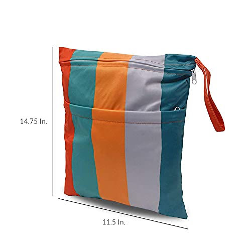 Wet Dry Bags For Diaper Bag - 2 Pack Washable Waterproof Reusable Pouch With Zipper Pocket For Cloth Diapers, Swimsuits, Pool, Beach, Dirty Clothes, Travel, Gym, Yoga Baby Stroller, Breast Pump Parts #TOP4