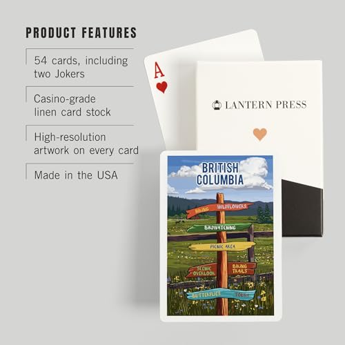 Lantern Press Baraja Póker British Columbia 52 Cartas miniatura 3