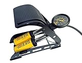 YASI MFG Pompe à Pied 2 Cylindre avec manomètre 200PSI Pompe à Pied Gonfleur de Pneu Compresseur